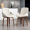 Beautyolove Modern Swivel Upholstered Faux Leather Solid Wood Dining Chairs (Set of 2) - 2 of 4