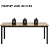 Coucheta 71/79" Industrial Dining Table for 6-8 - Rustic Wood & Metal Frame, Multi-Use, Scratch-Resistant - 4 of 4