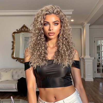 Jessie's Wig 22 Inch Curly Wig Synthetic Hair 13x3.5 Lace Wigs Honey Color 1 Pc/Pack