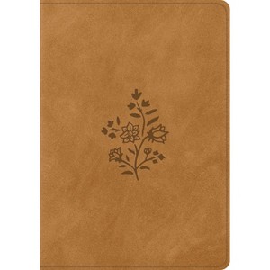 ESV Single Column Journaling Bible, Large Print (Trutone, Nubuck Caramel, Wildflower Design) - (Leather Bound) - 1 of 1