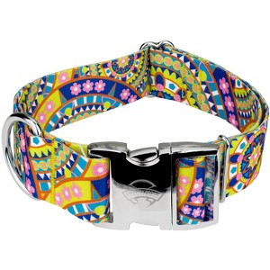 Country Brook Petz 1 1/2 Inch Premium Yellow Boho Mandala Dog Collar - 1 of 4