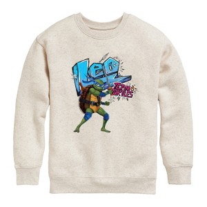 Boys' - Teenage Mutant Ninja Turtles - Leonardo AKA Leo Graphic Long Sleeve Fleece Sweatshirt - 1 of 4