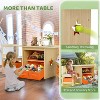JOYMOR Kids Table & Chairs Set with 6 Drawers, Solid Wood Toddler Activity Desk for Ages 3-8, Natural - 4 of 4