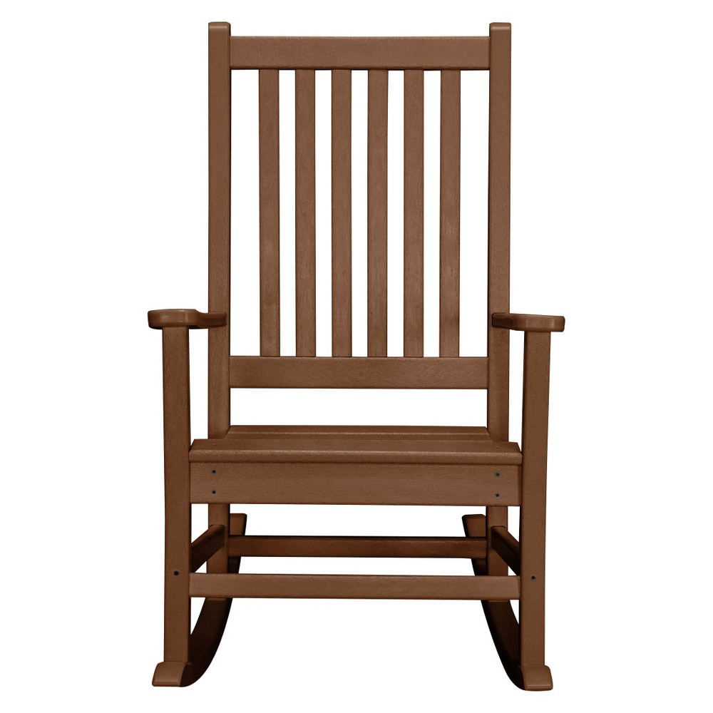 Photos - Garden Furniture POLYWOOD St. Croix Rocking Chair - Teak: Durable HDPE Outdoor Patio Furniture, Water-Resistant