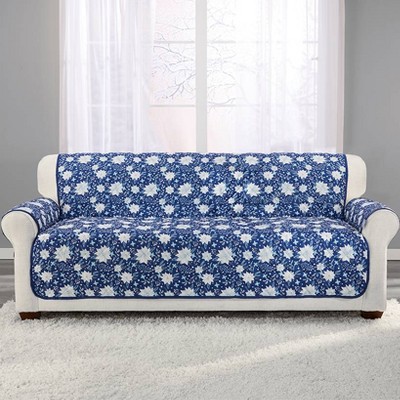 The Lakeside Collection Christmas Blue Floral Accent Pillow or Furniture Protectors