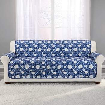 The Lakeside Collection Christmas Blue Floral Accent Pillow or Furniture Protectors