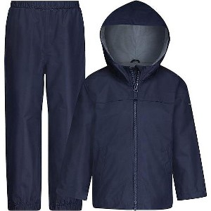 LONDON FOG Boy's Waterproof Hooded Jacket and Pant Rainsuit Sets - 1 of 4