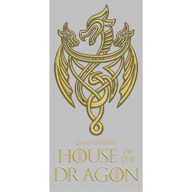 Women's Game of Thrones: House of the Dragon Gold Three-Headed Dragon Crest T-Shirt, 2 of 5