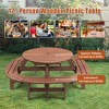 NicBex Outdoor Dining Table Set Wooden Picnic Table with Umbrella Hole & Built-in Stools,Patio Table Set for Garden, Backyard, Porch - 2 of 4