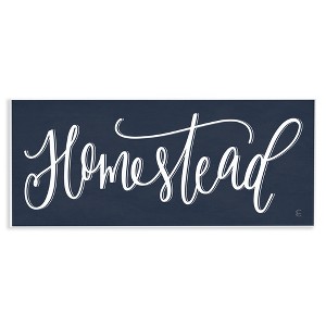 Stupell Industries Navy Blue Homestead Phrase, 17" x 7" - 1 of 4