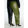 ELOQUII Women's Plus Size Colorblocked Faux Leather Pant - 4 of 4