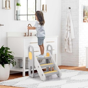 Kids Step Stool Foldable for Bathroom Sink, Folding Toddlers Toilet Potty Training Stools - 1 of 4