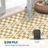 Checkered Area Rugs for Living Room Soft Modern Geometric Rug Non-Slip Low Pile Carpet for Bedroom, Dining Room - 4 of 4