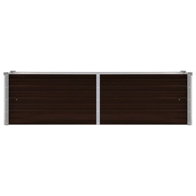 Brown Galvanized Steel Rectangular Raised Garden Bed Planter