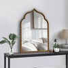Wooakway 36"H Gold Beaded Arched Wall Mirror Iron Accent Mirror Decorative Bathroom Mirror for Living Room Bedroom Entryway Hallway - 2 of 4