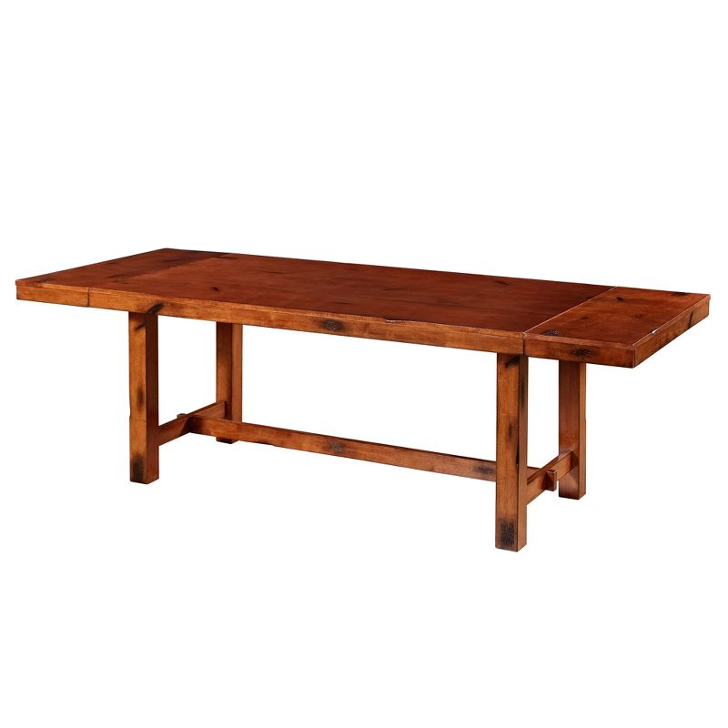 77&#34; Wood Extendable Dining Table Distressed Dark Oak - Saracina Home, 3 of 7