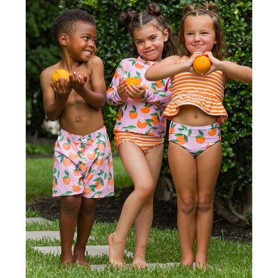 RuggedButts Boys Orange You The Sweetest UPF50+ Swim Trunks - Pink Orange You The Sweetest, 4T — фото 4