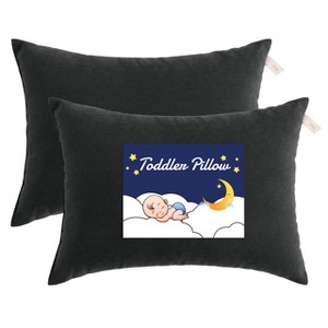 2 Pack Microfiber Toddler Pillows, Soft Down Alternative Travel Pillows - NTBAY - 1 of 4