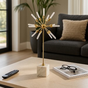 Decorative Crystal Starburst Statue with Base for Home Decor - Stylish Sculpture Accent for Office, Shelf, and Living Room Decor - 1 of 4