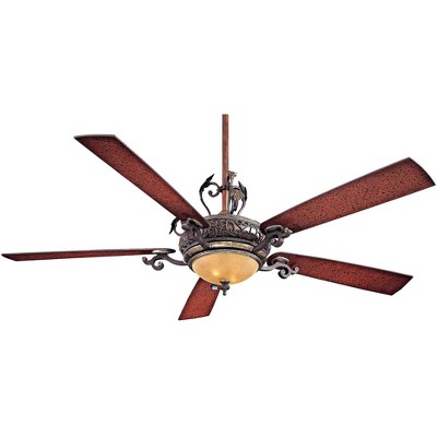 68" Minka Aire Rustic Vintage Indoor Ceiling Fan with LED Light Remote Control Sterling Walnut for Living Room Kitchen Bedroom