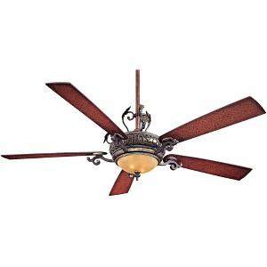 68" Minka Aire Rustic Vintage Indoor Ceiling Fan with LED Light Remote Control Sterling Walnut for Living Room Kitchen Bedroom - 1 of 4