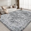 Acekool Abstract Area Rug, Washable Non-Slip Low Pile Carpet for Living Room Bedroom Kitchen, Soft Modern Distressed Accent Rug - 3 of 4
