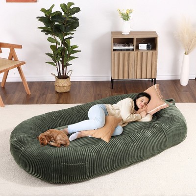 Human Sized Dog Bed for People Adults, 71"x48"x14" Giant Dog Bed for Humans Large Bean Bag Napping Dog Bed with Removable Cover