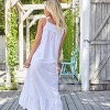 ADR Women's Cotton Nightgown, Cecilia Sleeveless Lace Trim Button Up Long Vintage Night Dress Gown - 3 of 4