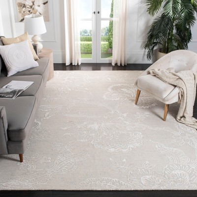 Light Blue Hand-Tufted Wool and Viscose 8' x 10' Area Rug