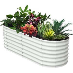 coucheta Galvanized Raised Beds for Outdoor, Oval/Round Raised Garden Bed with Open Base, Planter Raised Boxes for Outdoor Vegetables & Flowers - 1 of 4