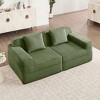 Modern Loveseat Sofa with Plush Corduroy Upholstery and No-Assembly Design for Living Room -3irtyhousy - 3 of 4