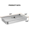 6 Pack Commercial Hotel Pans, 2" Deep Stainless Steel Steam Table Pans with Lids & Handles, Anti Jamming Stackable for Catering Buffets - 2 of 4