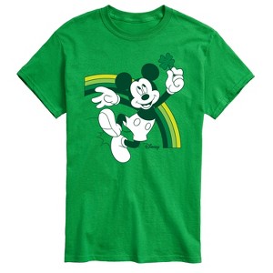 Men's - Disney - Mickey Green Rainbow Short Sleeve Graphic T-Shirt - 1 of 4