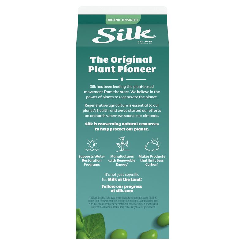 Silk Organic Unsweetened Soy Milk - 0.5gal, 5 of 9