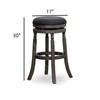 FONTOI 30" Swivel Upholstered Barstools, French Bar Stools with Flared Leg for Living Room Kitchen, Gray, 17"*30"*17" - 3 of 4
