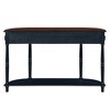 ACEPANO 52 in. W Retro Curved Wood Console Table with Open Shelf and 2 Drawers-Navy Blue - 4 of 4