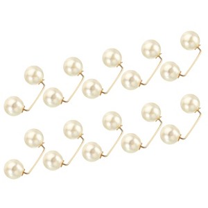 Unique Bargains Metal Decorative DIY Women's Clothing Dress Pearl Sewing Brooch Pins 10 Pcs - 1 of 4