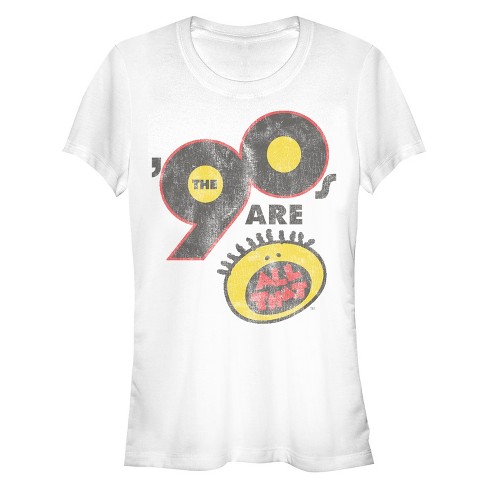 Juniors Womens All That Retro 90 s Logo T Shirt White 2X Large