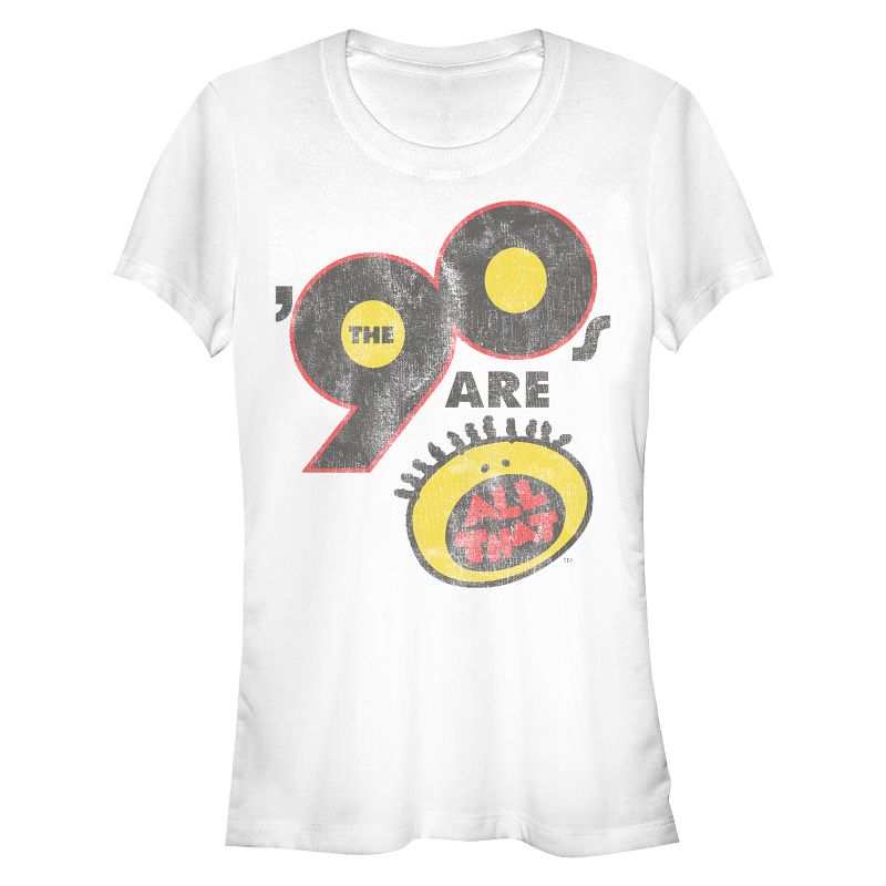 Juniors Womens All That Retro 90's Logo T-Shirt, 1 of 4
