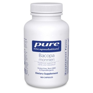 Pure Encapsulations Bacopa Monnieri - Supplement for Brain, Memory, Concentration, and Stress Support* - 180 Capsules - 1 of 4