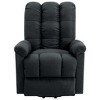 vidaXL Power Lift Recliner in Dark Gray Fabric with Adjustable Backrest and Footrest - Comfortable Thick Padding, with Convenient Side Pocket - 3 of 4