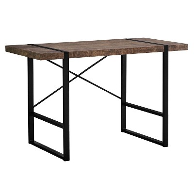Monarch Specialties Computer Desk Home Office Laptop 48InchL Work Metal Laminate Brown Black Contemporary Modern
