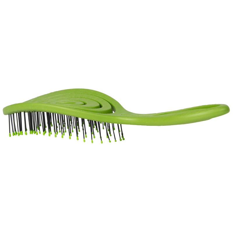 Bass Brushes The BIO-FLEX Swirl Detangling Hair Brush with Patented Plant Handle Flexible Nylon Pins Compressed Plant Fiber Handle Swirl Shape, 3 of 5