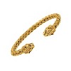 Steeltime Men's stainless steel braided wire tiger head bracelet. Color Option: Silver, Gold - 2 of 4