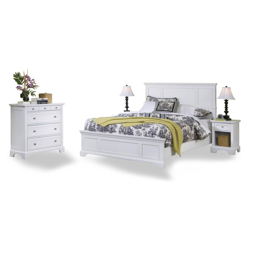 Photos - Bedroom Set Queen Naples Bed Nightstand and Chest Off White - Homestyles