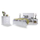Queen Naples Bed Nightstand and Chest Off White - Homestyles