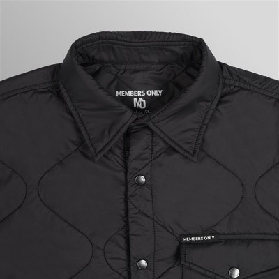 Members Only Men's Quilted Shirt Jacket - Black - X Large — фото 6