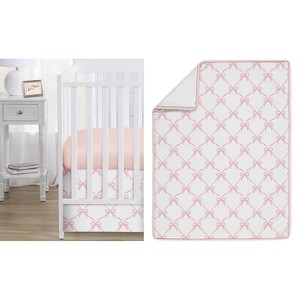 Sweet Jojo Designs Girl Baby Crib Bedding Set - Ballerina and Ballet Bows Pink and White 3pc - 1 of 4