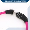 Unique Bargains Bicycle Lock Security Resettable 4 Digit Combination Chain Bike Lock Rose Red - 3 of 4