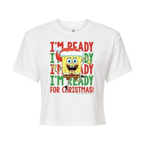 Women's - SpongeBob SquarePants - I'm Ready For Christmas Cropped Graphic T-Shirt - 1 of 4